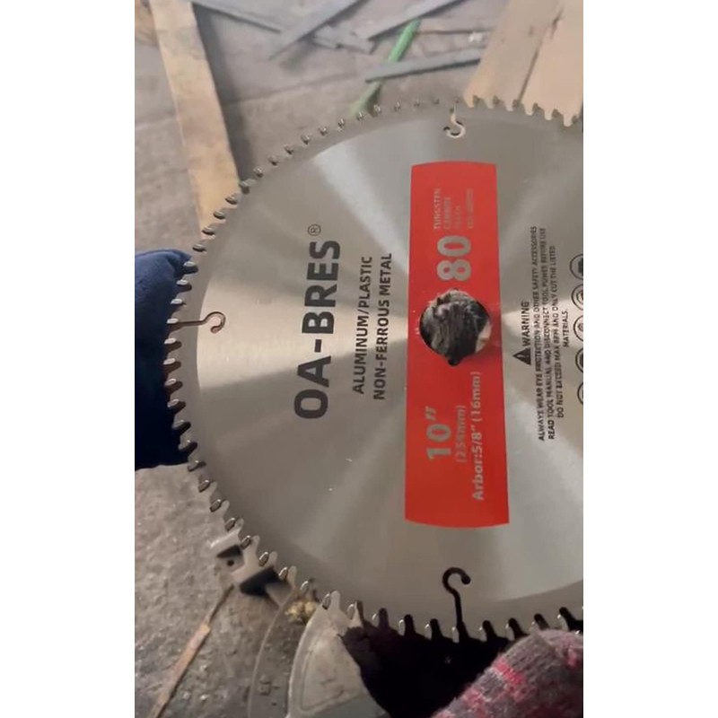 10 Inch 80T Aluminum Non-Ferrous Metal Saw Blade with 5/8-Inch