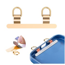 Turkalla Smartphone Strap Holder, 2 Gangs, Anti-Float, Curved Design, Scratch Resistant Film, Stainless Steel, 0.02 inch (0.4 mm), Ultra Thin, Metal Strap Holder, Cell Phone Strap Holder, Tag Patch,