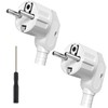 MejaRizon Schuko Plug, 2 Pieces Angled Plug 250 V/16 A,