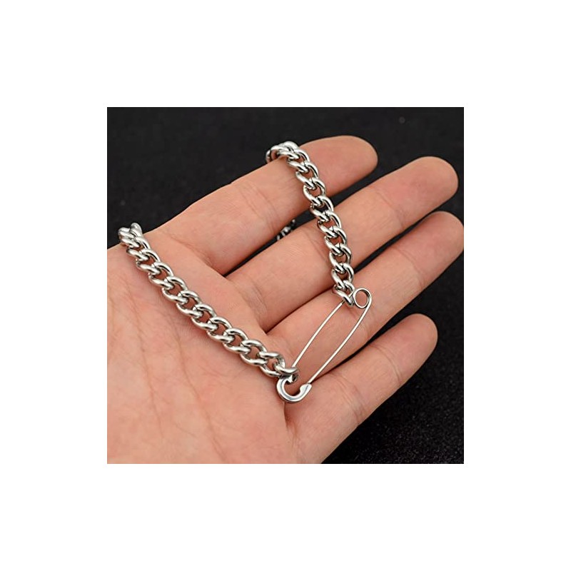LIBERTY-M Necklace, Unisex, Safety Pin Chain, 0.2 inch (6 mm),