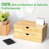 Neando Bamboo Desk Organizer with 2 Drawers, Wooden Countertop Drawers