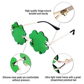 Flutesan 2 Pairs St. Patrick's Day Irish Shamrock Glasses Leprechaun Costume Glasses Green Sunglasses Green Accessories for Women Men