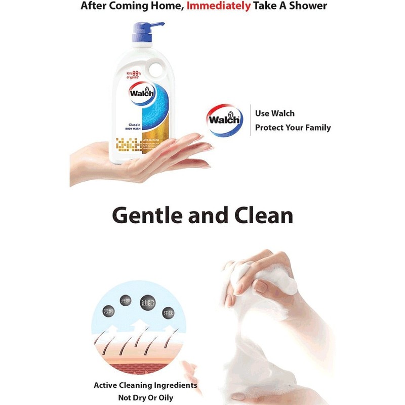 Walch [Special Bundle] Walch Anti-Bacterial Body Wash - Classic (1L)