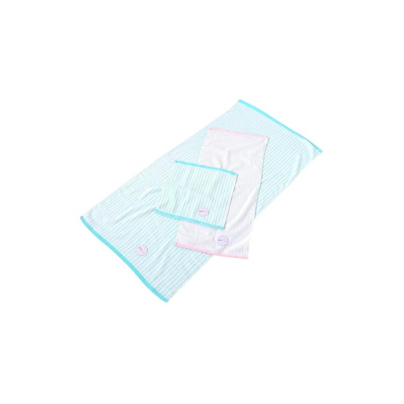 ［無撚糸ジャガード（ピンストライプ）］ フェイスタオル ブルー