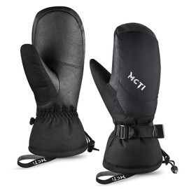 Kineed Ski Mittens Winter Down Gloves Ski Gloves Snow Waterproof Touchscreen for Women Black