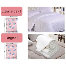 VOANZO Vacuum Storage Bags,Bags Airtight,Shrink Wrap Bags,Home Vacuum Bag For Clothes Organizer Cartoon Bear Packaging Organizer 5-Combo (1 Jumbo,1 Large,1 Medium,1 Small And A Hand-Pump)