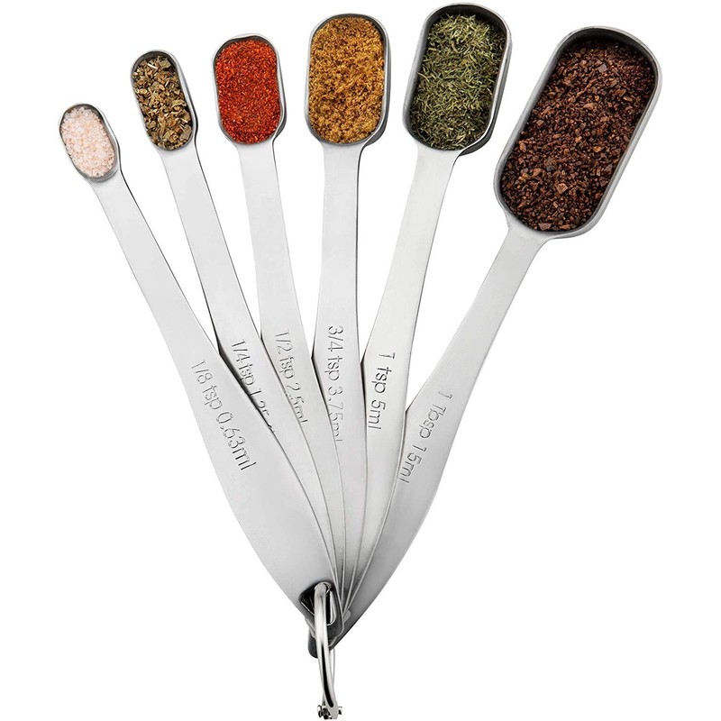 LOKIPA Heavy Duty Stainless Steel Metal Measuring Spoons for Dry