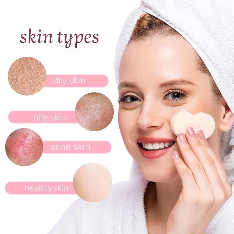 uxcell 60 Count Compressed Facial Sponges Heart-Shaped Face Cleansing Sponges