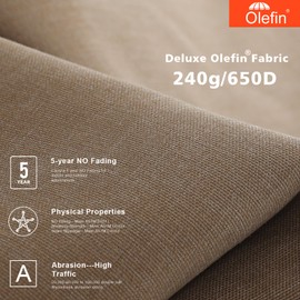 MASTERCANOPY 9ft Olefin Valance Patio Umbrella with Tilt Crank, 5-Year-Non-Fading Canopy & 8 Fiberglass Ribs for Deck, Patio, and Garden, Light Blue