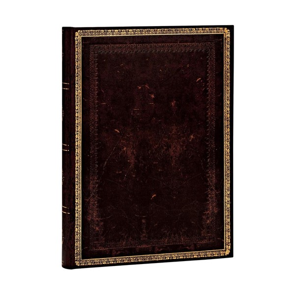 Paperblanks Old Leather Ruled Midi Notebook - Black Moroccan: Black