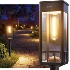 Solar Pathway Lights Outdoor,Bright Solar Lights for Outside, Waterproof Auto On/Off Garden Lights Solar Powered Landscape Lights for Yard Walkway Driveway Lawn (Warm White, 2 Pack)