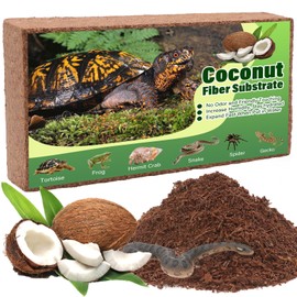 AQUA KT Reptile Natural Coconut Fiber Substrate Bedding Coco Coir Brick for Lizard Hermit Crab Snake Frog Spider Gecko Terrarium Bedding
