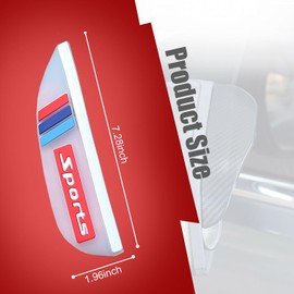 Pincuttee 2PC Side Mirror Visor Rain Guards,Car Rear View Mirror Rain Cover,Silicone Rain Shield,Mirror Cover Rubber Visor Guard(Tri-Color-White Sport,2Pack)