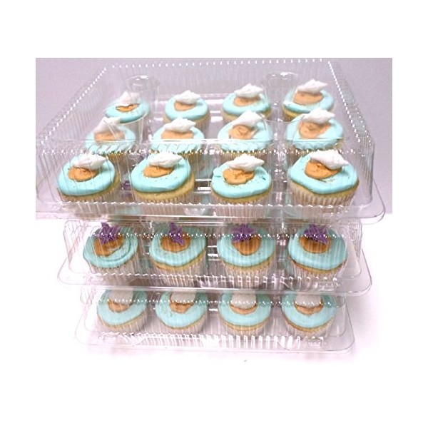 Cakesupplyshop Packaged 24 Plastic Cupcake Boxes - Holds 12 Cupcakes Each