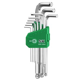 SK 9-Piece Allen Wrench Set, Hex Key Set, Metric Ball End Hex L-Key, S2 Steel