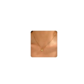 Dabovos Gold Necklace for Women 18K Gold Plated Bow Necklace Cute Small Bow Pendant Necklace Dainty Cubic Zirconia Bow Necklace Trendy Bow Jewelry Gift