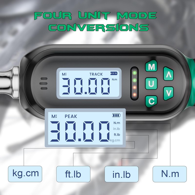 KOEORWS 1/4 Inch Drive Digital TorqueWrench, 1.11-22.13Ft.lb/1.5-30N.m, Small Electronic Torque