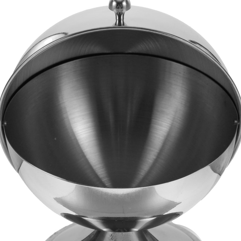 Stainless Steel Sugar Bowl with Roll Top Lid Kitchen Condiment