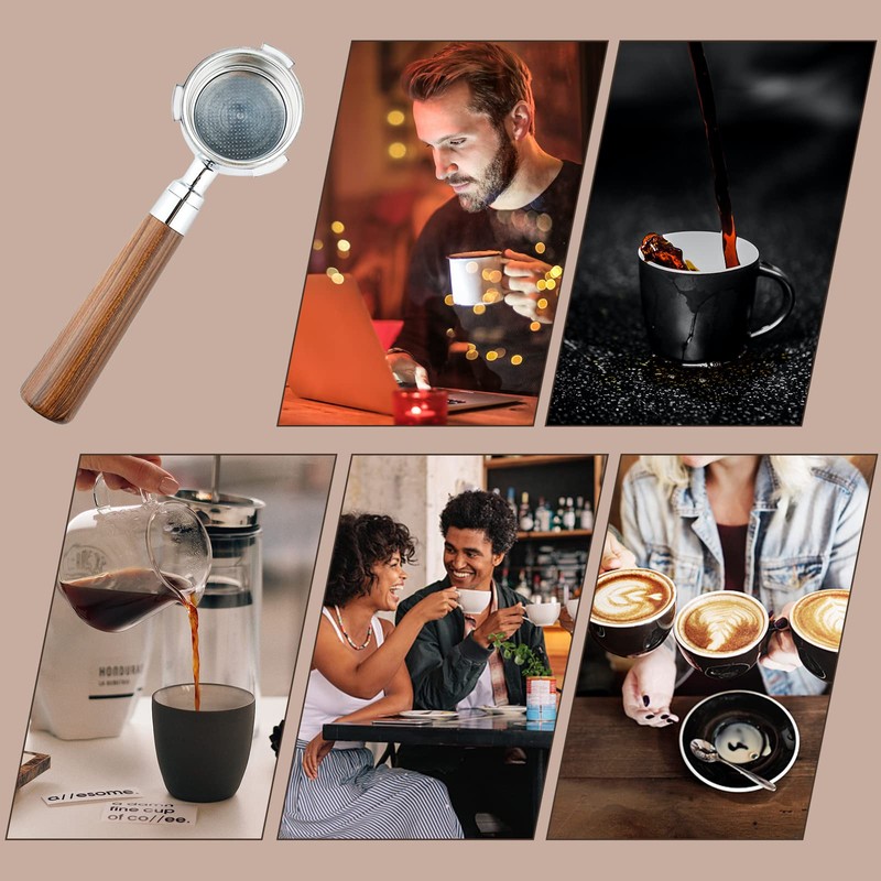 51mm Bottomless Portafilter, AolKee Reusable Coffee Strainholder, 51mm Three Ear
