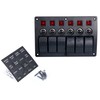 Amarine Made 6 Gang Red LED Indicators Rocker & Circuit