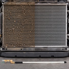 Portable Radiator Cleaning Tool 60CM - Extended Reach High Pressure Cleaner for Automotive Radiator Fins and Engine Maintenance