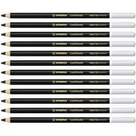 STABILO Chalk-Pastel Pencil CarbOthello - Pack of 12 - Neutral Black