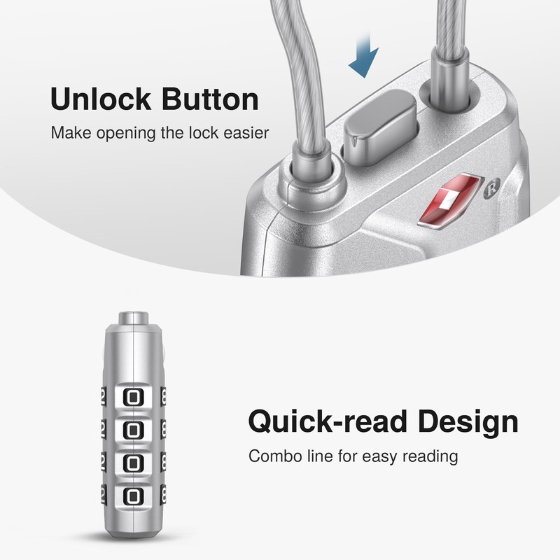 Puroma 2 Pack TSA Approved Luggage Lock, 4 Digit Combination