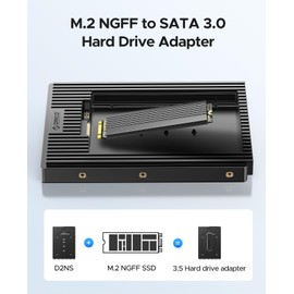 ORICO M.2 SATA (NGFF) to 3.5 Inch HDD Conversion 6Gbps Conversion Adapter Compatible with 2230/2242/2260/2280 Size SSDs, Includes Cooling Vest [Not Compatible with M.2 NVMe] [No SATA SSD]