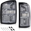 PIT66 Smoke Lens Tail Lights Compatible with GMC Sierra 1500 2500 HD 3500 HD 2014 2015 2016 2017 2018 2019 Drive & Passenger Side Rear Lamp Brake Taillights Assembly Accessories