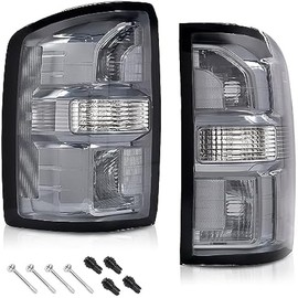 PIT66 Smoke Lens Tail Lights Compatible with GMC Sierra 1500 2500 HD 3500 HD 2014 2015 2016 2017 2018 2019 Drive & Passenger Side Rear Lamp Brake Taillights Assembly Accessories