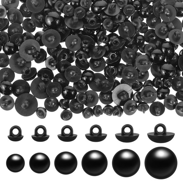JJUNW 320PCs Safety Eyes for Crocheting, Round Black Hand-Sewn Mushroom