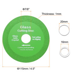 HARFINGTON 2 Pack Glass Cutting Disc 4.5 Inch for Rotary Tool Diamond Cutting Disc Ultra-Thin Saw Blade Wheel with 7/8" Arbor for Cutting Grinding Jade Crystal Tile Ceramic