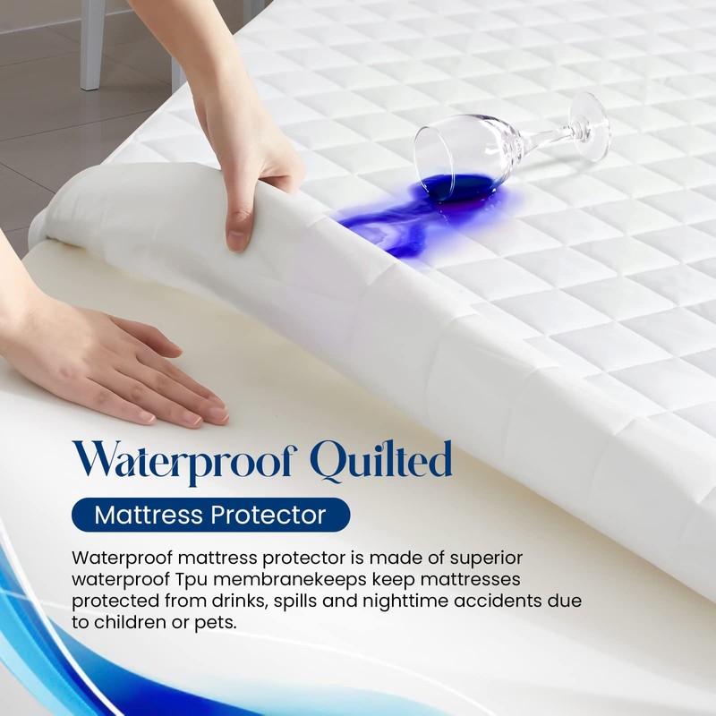Sunshine Comforts Microfiber Quilted Waterproof Small Double Mattress Protector, 30cm