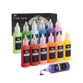 Mr. Pen 3D Fabric Paint Set - 12pcs, 0.67oz, Permanent Fabric Paint for Clothes & T-Shirts