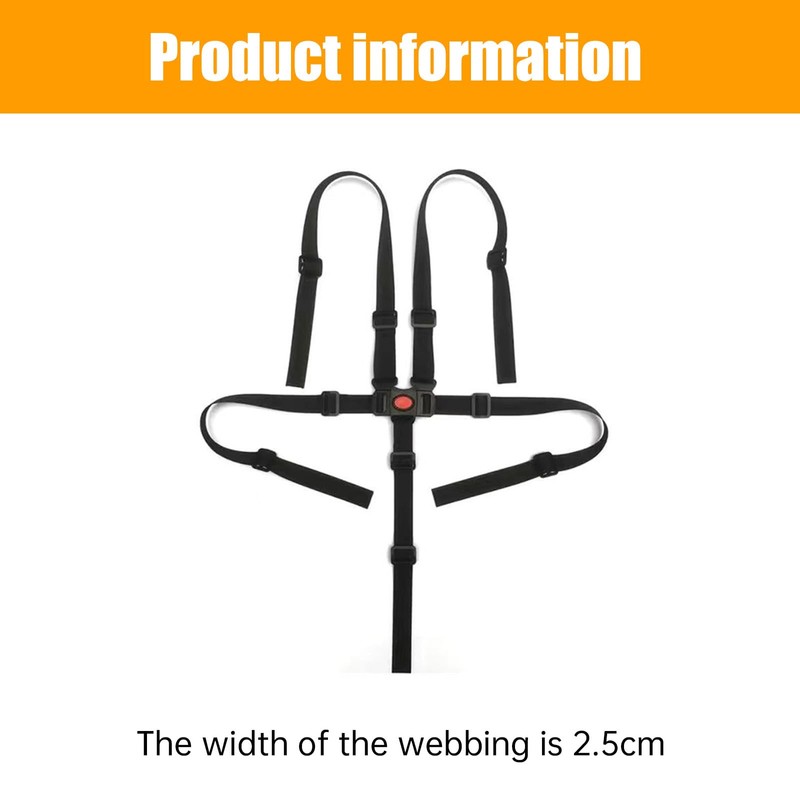Universal Baby 5-Point Harness Belt, Adjustable Safety Strap for High