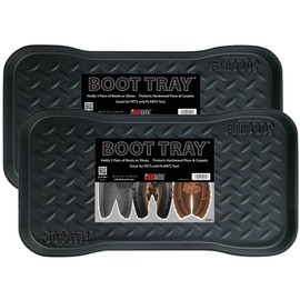 JobSite Heavy Duty Boot Tray, Multi-Purpose for Shoes, Pets, Garden - 15 x 28 Inch - 2 Trays