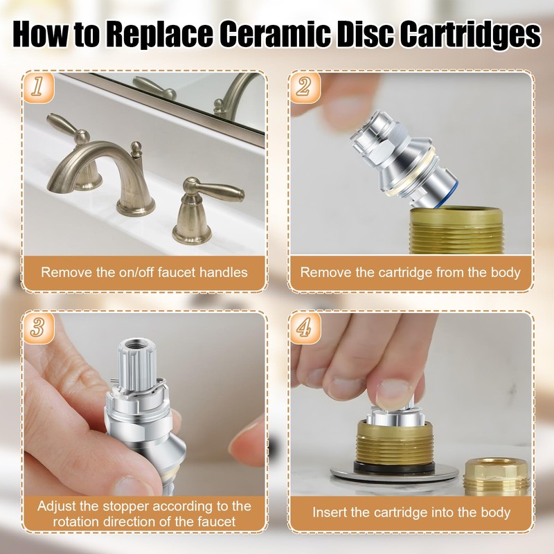 Enhon 2 Pack Ceramic Disc Cartridge Replacement for 910-9000, Compatible
