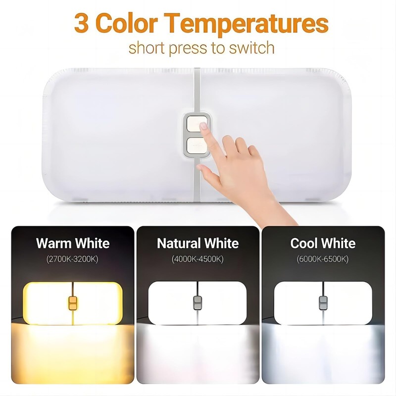 ANYPOWK 12 Volt LED RV Lights - Dimmable 3 Color