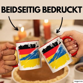 Trendation Ukraine Germany Flag Half German Half Ukrainian Football Germany 2024 Europe Ukrain (Red)