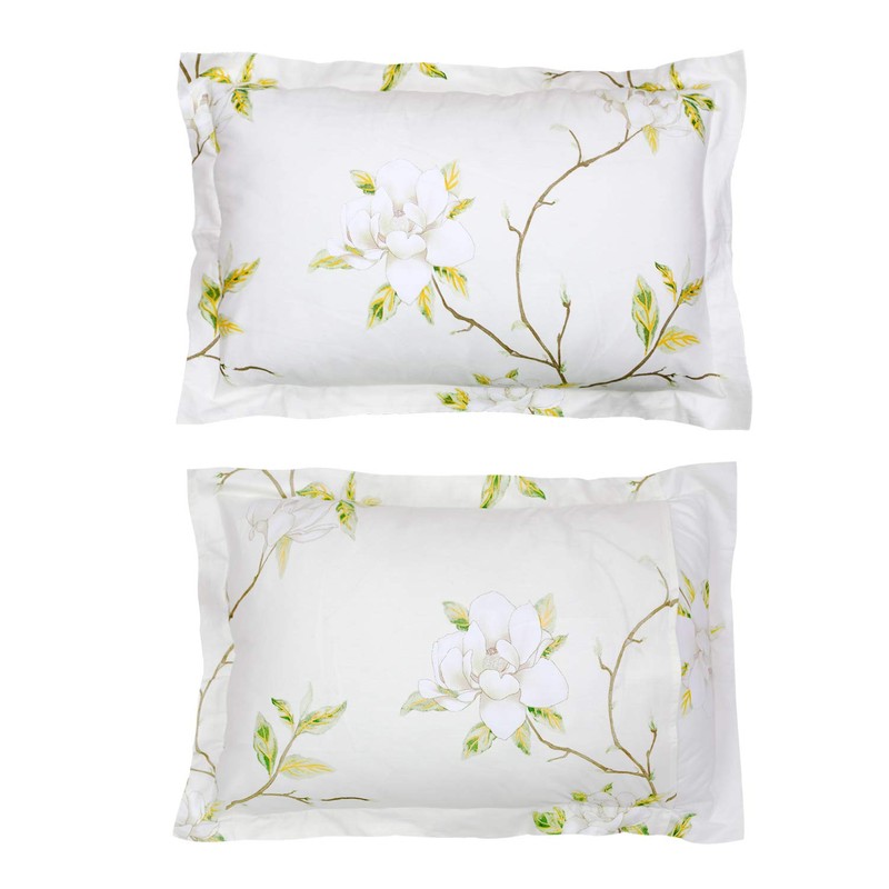 FADFAY White Floral Duvet Cover Set 100% Cotton Farmhouse Bedding