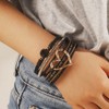 Multi-Layer Leather Bracelets for Women Heart Leather Cuff Bracelets Boho