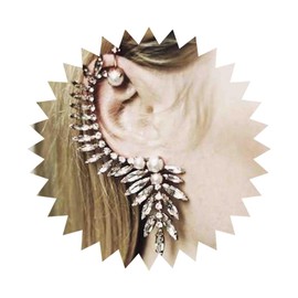 Iaceble Leaf Ear Climbers Earrings Punk Rhinestone Stud Earrings Gold Cz Cluster Ear Cuff Earrings Crystal Pearl Wrap Ear Cuff Earrings Jewelry for Women