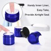 2 oz Blue Glass Jars with Lids, Bumobum 3 pack