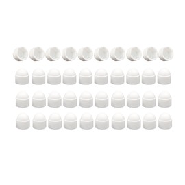 M12 x 19mm Plastic Nut and Bolt Protection Dome Cover, White Hex Nut Protective Caps Cover, No Thread, 40 PCS