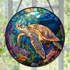 Zizzie Sea Turtle and Ocean Reef Round Suncatcher -7.9 in
