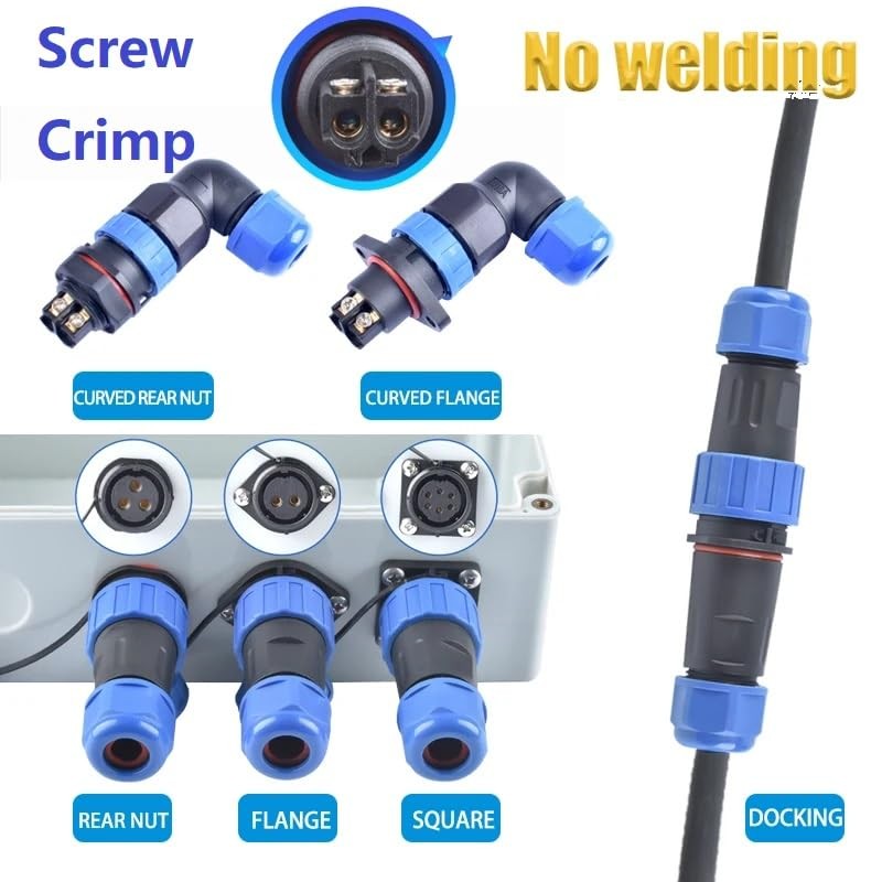 MiJunHD No Soldering Screw Crimping LD20 Rear Nut Aviation Connector,