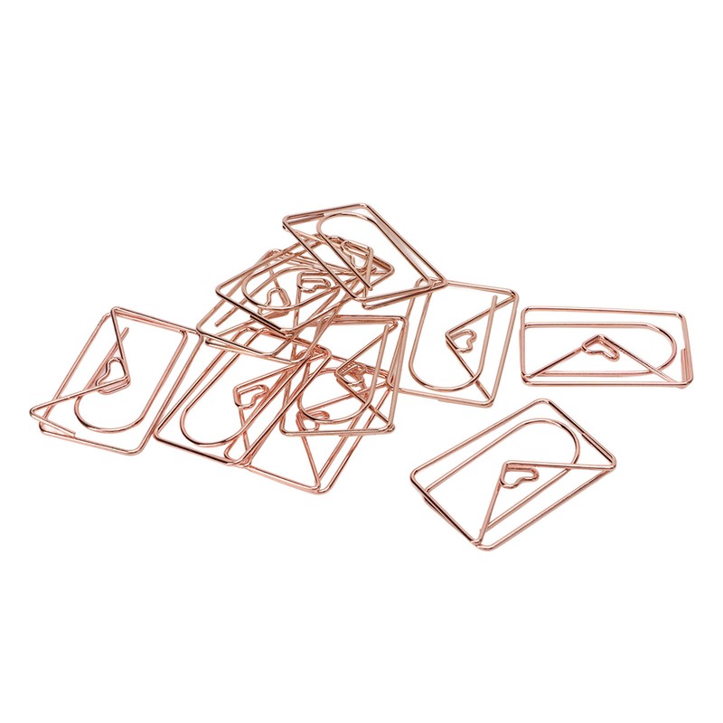 100PCS Paper Clips Portable Mini Cute Shape Electroplated Rose Gold