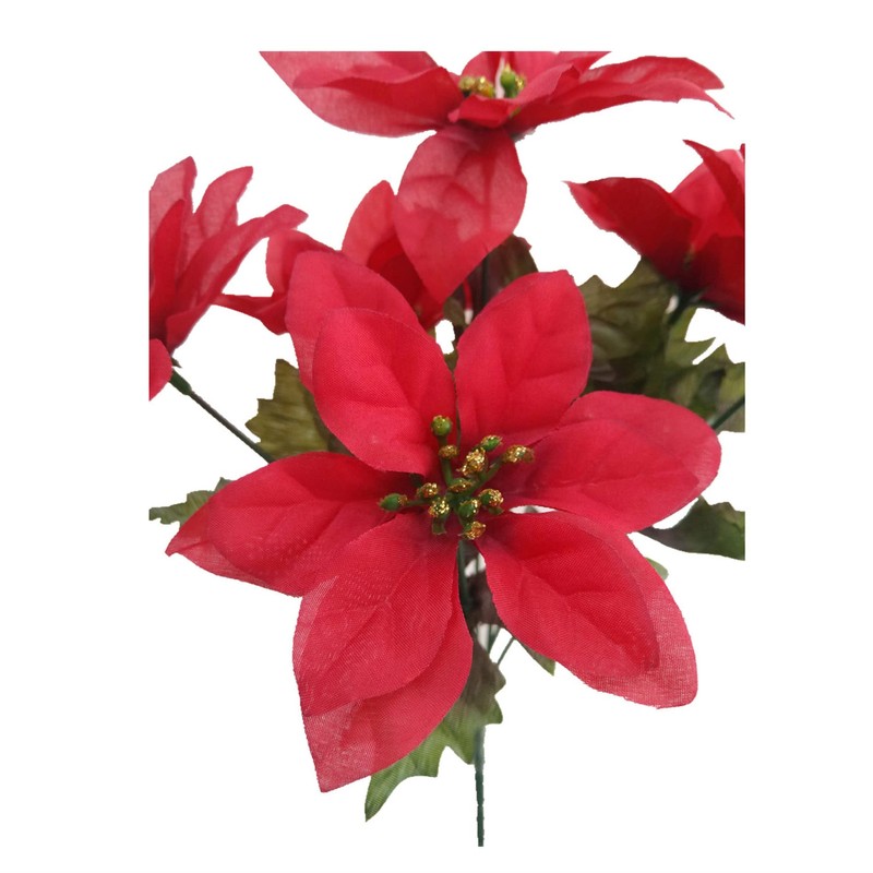 Bo Lala 4 Pieces Artificial Christmas Flowers Silk Poinsettia Flowers