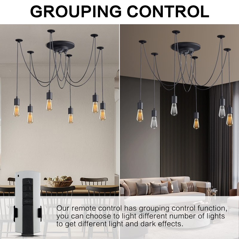 Fuloon Vintage Edison Multiple Ajustable DIY Ceiling Spider Lamp Light