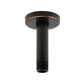 Purelux Ceiling Mount Shower Arm 4 Inches Made of Stainless Steel for Rainfall Showerhead, Oil Rubbed Bronze Finish with Gasket Flange